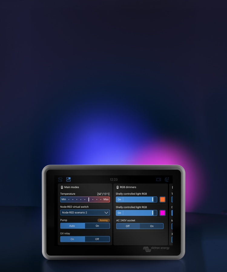 Venus OS pannello interruttori